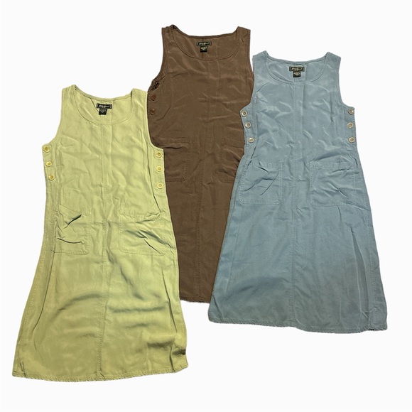Dresses & Skirts - 3 Eddie Bauer Jumper Dresses Women's Size Petite XS Brown, Green, Blue